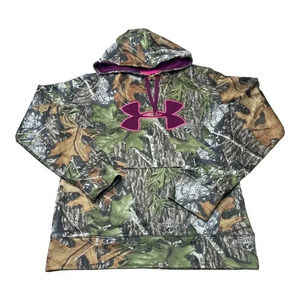 Under Armour Mossy Oak Loose Camouflage Purple Hoodie Women’s size Small